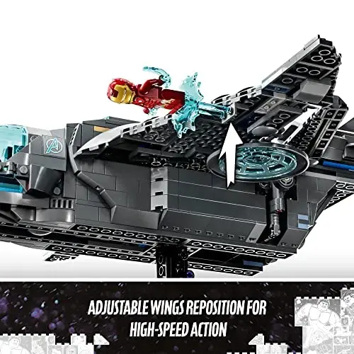 LEGO Marvel The Avengers Quinjet 76248, Thor, Iron Man, Black Widow, Loki va Captain America minifiguralari bilan kosmik kemani qurish o'yinchoq to'plami, Infinity Saga - 4