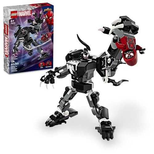 LEGO Marvel Venom Mech Armor vs. Miles Morales, Posable Action for Kids, Marvel Building Set with Minifigures, Travel Toy, Super Hero Battle Gift for Boys and Girls Aged 6 and Up, 76276 - 1