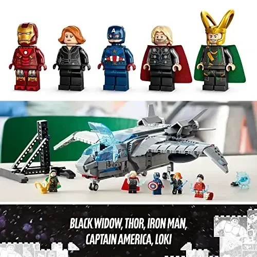 LEGO Marvel The Avengers Quinjet 76248, Spaceship Building Toy Set with Thor, Iron Man, Black Widow, Loki and Captain America Minifigures, Infinity Saga - 6