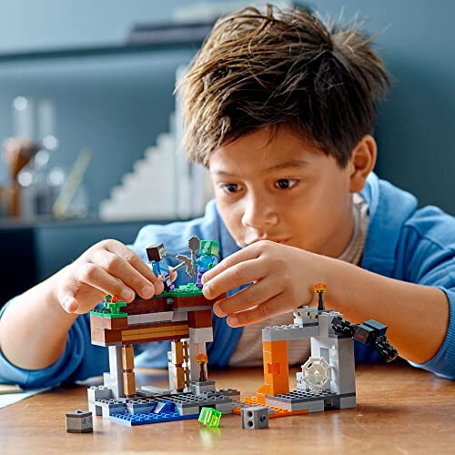 LEGO Minecraft The Abandoned Mine Building Toy, 21166 Zombie Cave with Slime, Steve & Spider Figures, Gift idea for Kids, Boys and Girls Age 7 Plus - 8