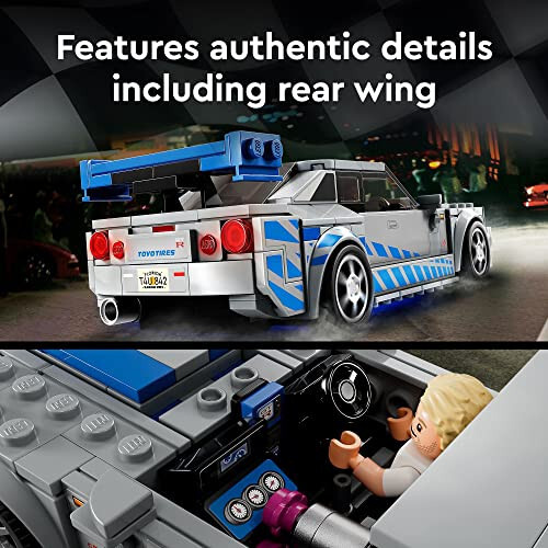 LEGO Speed Champions 2 Fast 2 Furious Nissan Skyline GT-R (R34), Race Car Toy Model Building Kit, Collectible with Racer Minifigure, 2023 Set for Kids, Boys and Girls Ages 9 and Up 76917 - 5