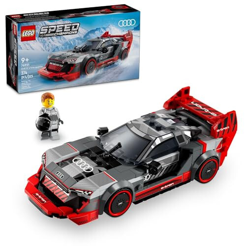 LEGO Speed Champions Audi S1 e-tron Quattro Игрушечная гоночная машина, Строительная модель игрушечной машины Audi для детей, Красная игрушечная машина для сборки и демонстрации, Идея подарка для мальчиков и девочек от 9 лет, 76921 - 1