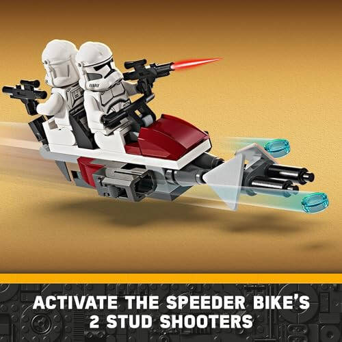 LEGO Star Wars Klon Asker ve Savaş Droidi Savaş Paketi Seti Çocuklar İçin, Yapılabilir Oyuncak Hızlı Motosiklet Aracı, Üçlü Droid ve Savunma Karakolu, Koleksiyonluk, 7 Yaş ve Üzeri Erkek ve Kız Çocukları İçin Hediye, 75372 - 4