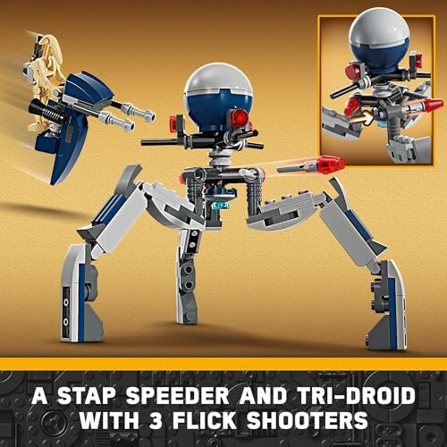 LEGO Star Wars Klon Asker ve Savaş Droidi Savaş Paketi Seti Çocuklar İçin, Yapılabilir Oyuncak Hızlı Motosiklet Aracı, Üçlü Droid ve Savunma Karakolu, Koleksiyonluk, 7 Yaş ve Üzeri Erkek ve Kız Çocukları İçin Hediye, 75372 - 6