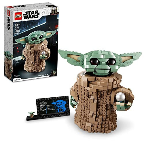 LEGO Star Wars: Mandaloriyaliklar Seriyasi Bola 75318 - Kichkina Yoda Grogu Figurası, Qurish O'yinchoqi, Bolalar va Qizlar, O'smirlar Uchun Kolleksiyali Xona Dekoratsiyasi, Minifigura va Nomi Plitasi bilan, Sovg'a G'oyasi - 31