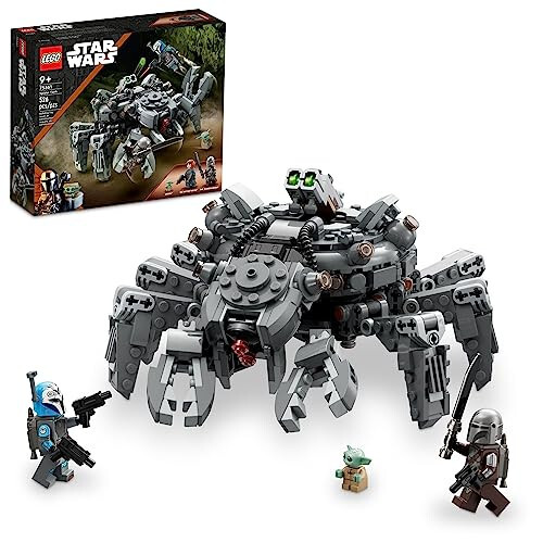 LEGO Star Wars Oʻrgimchak Tank 75361, The Mandalorian 3-mavsumidan qurilishi mumkin boʻlgan oʻyinchoq mexanizm, Mandalorian (Qora Qilichli), Bo-Katan va Grogu «Chaqaloq Yoda» minifiguralari bilan, 9 yosh va undan katta bolalar uchun sovgʻa gʻoyasi - 1