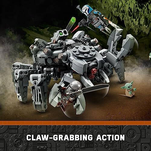 LEGO Star Wars Oʻrgimchak Tank 75361, The Mandalorian 3-mavsumidan qurilishi mumkin boʻlgan oʻyinchoq mexanizm, Mandalorian (Qora Qilichli), Bo-Katan va Grogu «Chaqaloq Yoda» minifiguralari bilan, 9 yosh va undan katta bolalar uchun sovgʻa gʻoyasi - 4