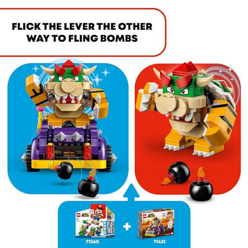 LEGO Super Mario Bowser'ın Kaslı Araba Genişletme Seti, Koleksiyonluk Bowser Oyuncağı Çocuklar İçin, Erkek, Kız ve Oyuncular İçin Hediye 8 Yaş ve Üzeri, 71431 - 8