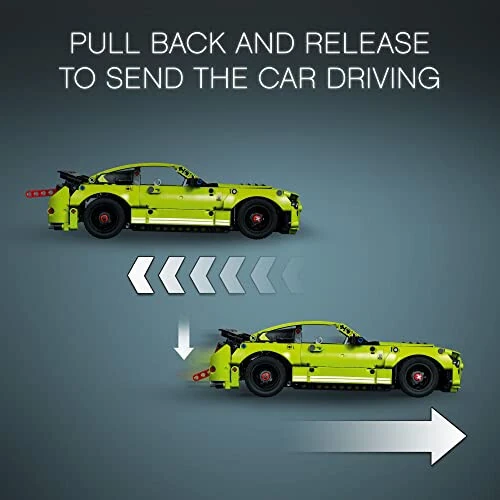 LEGO Technic Ford Mustang Shelby GT500 Building Set 42138 - Pull Back Drag Race Toy Car Model Kit, Featuring AR App for Fast Action Play, Great Gift for Boys, Girls, and Teens Ages 9+ - LEGO