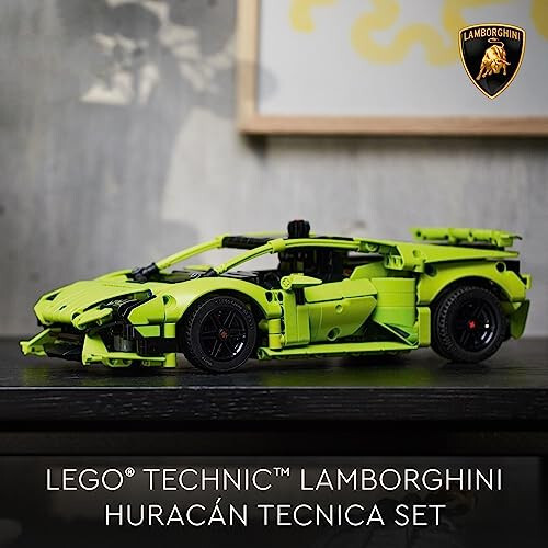 LEGO Technic Lamborghini Huracán Tecnica Bolalar uchun 9 yosh va undan katta yoshdagi bolalar uchun muhandislik va ekzotik sport avtomobillarini to'plashni yaxshi ko'radiganlar uchun ilg'or sport avtomobili yig'ish to'plami, 42161 - 3