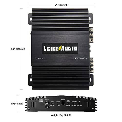 LEIGESAUDIO 500 Watts MonoBlock Amplifier, Class D, 1 OModazone Stable Subwoofer Amplifiers for Car Audio Speakers - 3