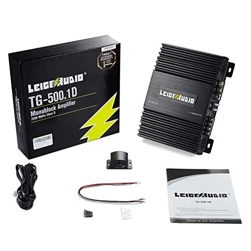 LEIGESAUDIO 500 Watts MonoBlock Amplifier, Class D, 1 OModazone Stable Subwoofer Amplifiers for Car Audio Speakers - 6