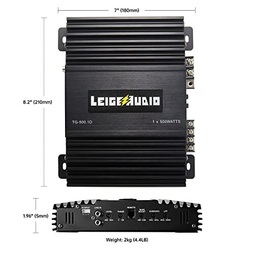 LEIGESAUDIO 500 Watts MonoBlock Amplifier, Class D, 1 OModazone Stable Subwoofer Amplifiers for Car Audio Speakers - 3