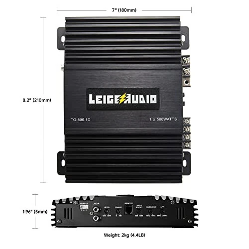LEIGESAUDIO 500 Watts MonoBlock Amplifier, Class D, 1 OModazone Stable Subwoofer Amplifiers for Car Audio Speakers - 3