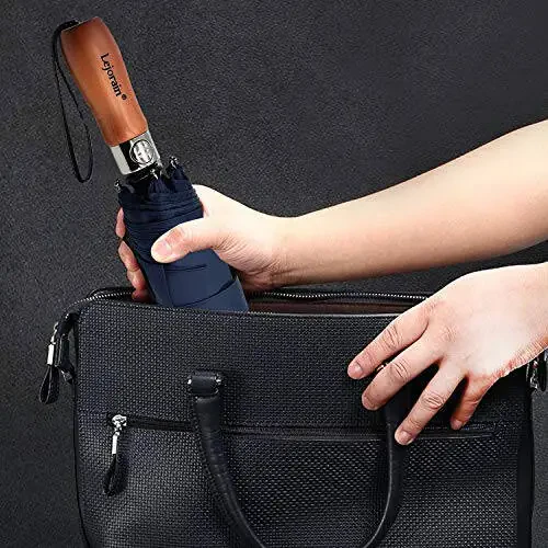 Lejorain Large Folding Golf Umbrella - Compact Mens Umbrellas Travel Rain and Windproof 54inch Collapsible Automatic Open Close Umbrella 210T Teflon Vented Double Canopy - 5