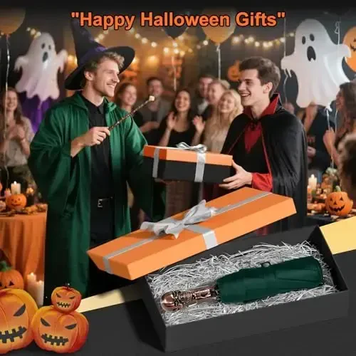 Lejorain Mens Black Skull Soybon - Avtomatik Hashamatli Sayohat Shamoldan Himoyalangan Soybon Kompakt - Kattalar uchun Portativ Kuchli Yengil Yomg'ir Soyboni - 6