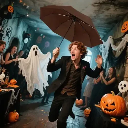 Lejorain Mens Black Skull Soybon - Avtomatik Qimmatbaho Sayohat Shamolga Chidamli Soybon Kompakt - Kattalar uchun Portativ Kuchli Yengil Yomg'ir Soyboni - 5