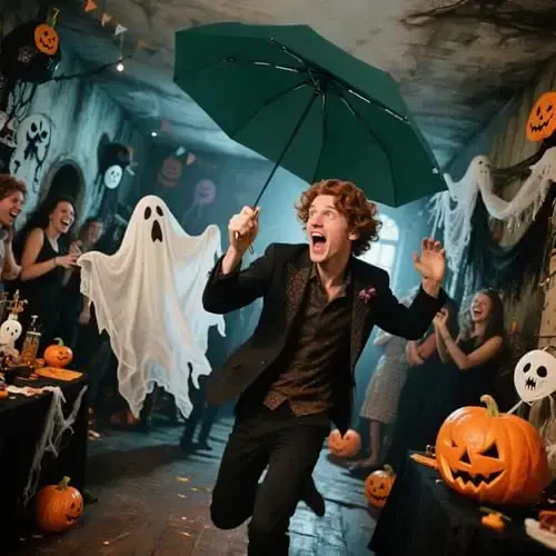 Lejorain Mens Black Skull Umbrella - Automatic Luxury Travel Windproof Umbrella Compact - Portable Strong Lightweight Rain Umbrella for Adults - 5