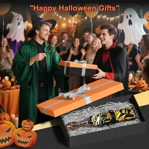 Lejorain Mens Black Skull Umbrella - Avtomatik hashamatli sayohat shamoldan himoyalangan soyabon Kompakt - Kattalar uchun portativ kuchli yengil vaznli yomg'ir soyaboni - 6