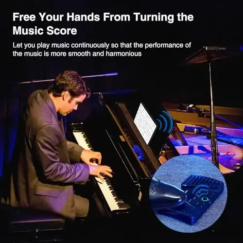 LEKATO Wireless Bluetooth Page Turner Pedal Music Page Turner Pedal for Ipad,Tablets Android IOS Phones Rechargeable Wireless Foot Pedal Silent Page Turner Ipad Page Turner for Hands-Free - 4