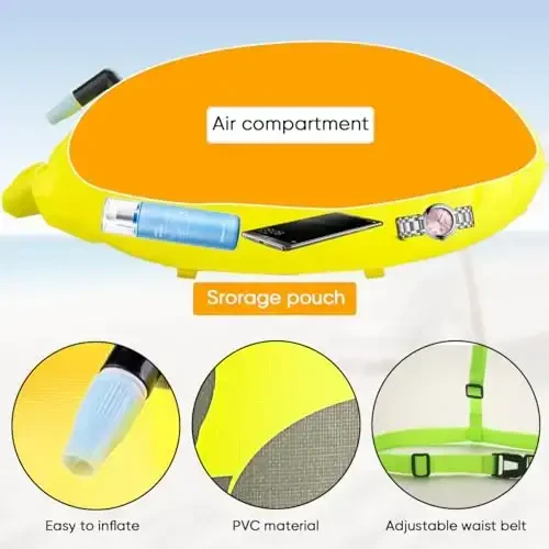 LeKaufen Swim Buoy for Open Water, 20L Swim Safety Float Waterproof Dry Bag for Swimmers Triathletes Kayakers Snorkelers, Swimming Pull Buoy for Safer Swim Training (Light Yellow) - 4