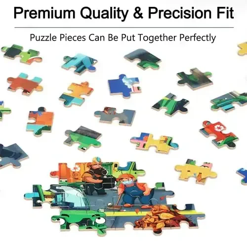 LELEMON Ocean Puzzles for Kids Ages 4-6,Recycling Garbage Truck 60 Piece Puzzles for Kids Ages 4-8,Children Jigsaw Puzzles in a Metal Box,Educational Learning Puzzle Toys for Girls and Boys - 5