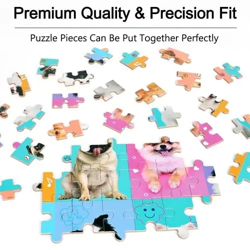 LELEMON Puzzles for Kids Ages 4-6,Dog 60 Piece Puzzles for Kids Ages 4-8,Children Jigsaw Puzzles Kids Puzzles in a Metal Box,Educational Learning Puzzle Toys for Girls and Boys - 5