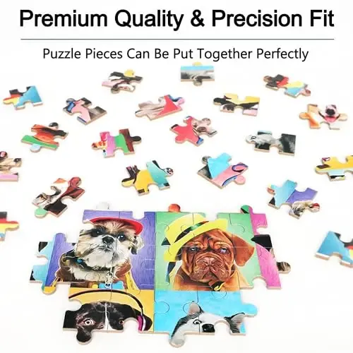 LELEMON Puzzles for Kids Ages 4-6,Dog 60 Piece Puzzles for Kids Ages 4-8,Children Jigsaw Puzzles Kids Puzzles in a Metal Box,Educational Learning Puzzle Toys for Girls and Boys - 5