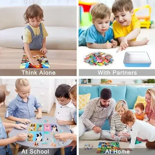 LELEMON Puzzles for Kids Ages 4-6,6 Pack 60 Piece Puzzles for Kids Ages 4-8 in a Metal Box,Educational Jigsaw Puzzles Puzzle Games Puzzle Toys for Girls and Boys - 4