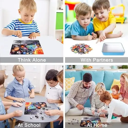 LELEMON Puzzles for Kids Ages 4-6, Space 60 Piece Puzzles for Kids Ages 3-5 in a Metal Box, Educational Jigsaw Puzzles Childrens Puzzle Games Puzzle Toys for Girls and Boys - 4