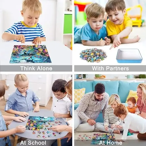 LELEMON Puzzles for Kids Ages 4-6,100 Piece Puzzles for Kids in Metal Box | Educational Underwater World Jigsaw Puzzles Kids Puzzles,100 Piece Puzzle Games Puzzle Toys for Girls and Boys - 4