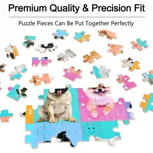 LELEMON 4-6 yoshdagi bolalar uchun boshqotirmalar, 4-8 yoshdagi bolalar uchun it 60 qismli boshqotirmalar, bolalar uchun metall qutidagi jigsaw boshqotirmalari, qizlar va o'g'il bolalar uchun o'quv o'yinchoqlari - 5