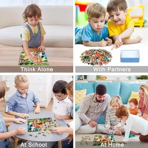 LELEMON Puzzles for Kids Ages 4-6,Dogs 100 Piece Puzzles for Kids Ages 4-8 in a Metal Box,Educational Jigsaw Puzzles 100 Piece Puzzle Games Puzzle Toys for Girls and Boys - 4