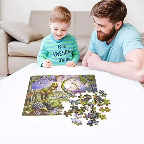 LELEMON Puzzles for Kids Ages 4-6,100 Piece Puzzles for Kids in Metal Box | Dinosaur Educational Kids Puzzles Jigsaw Puzzles,Children 100 Piece Puzzle Games Puzzle Toys for Girls and Boys - 6