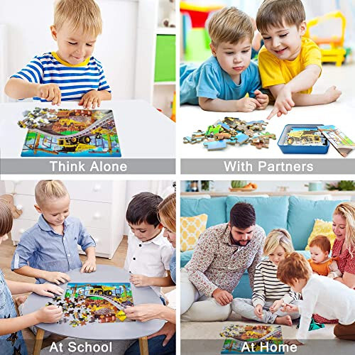LELEMON Puzzles for Kids Ages 4-8,Construction Site 100 Piece Puzzles for Kids,Educational Kids Puzzles Jigsaw Puzzles in a Metal Box,Children 100 Piece Puzzle Games Puzzle Toys for Girls and Boys | Construction Site Kids Puzzles Jigsaw Puzzles for K - 4