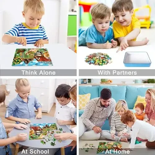 LELEMON Puzzles for Kids Ages 4-6, Farm 60 Piece Puzzles for Kids in a Metal Box, Educational Jigsaw Puzzles Childrens Puzzle Games Puzzle Toys for Girls and Boys - 4