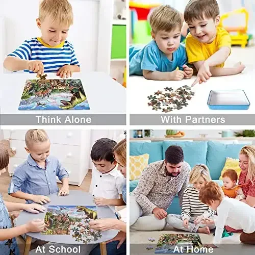 LELEMON Puzzles for Kids Ages 4-6,6 Pack 100 Piece Puzzles for Kids Ages 4-8 in a Metal Box,Educational Jigsaw Puzzles Puzzle Games Puzzle Toys for Girls and Boys - 5