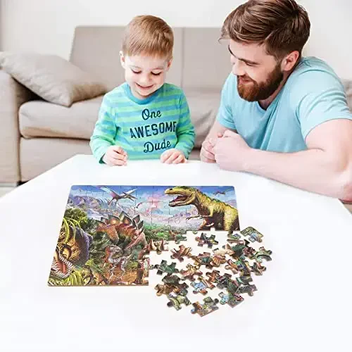 LELEMON Puzzles for Kids Ages 4-6,6 Pack 100 Piece Puzzles for Kids Ages 4-8 in a Metal Box,Educational Jigsaw Puzzles Puzzle Games Puzzle Toys for Girls and Boys - 6