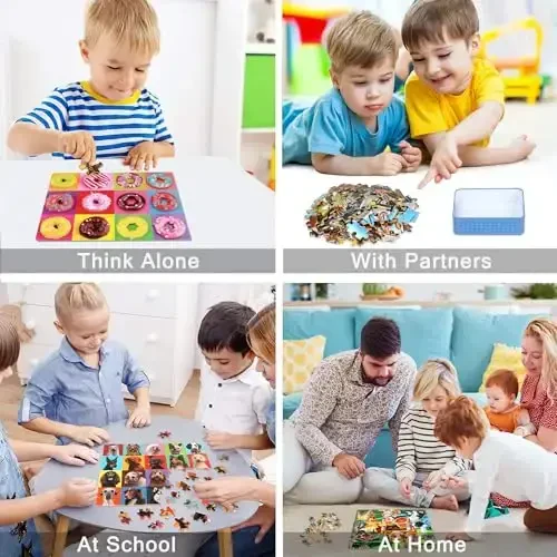 LELEMON Puzzles for Kids Ages 4-6,6 Pack 100 Piece Puzzles for Kids Ages 4-8 in a Metal Box,Educational Jigsaw Puzzles Puzzle Games Puzzle Toys for Girls and Boys - 4