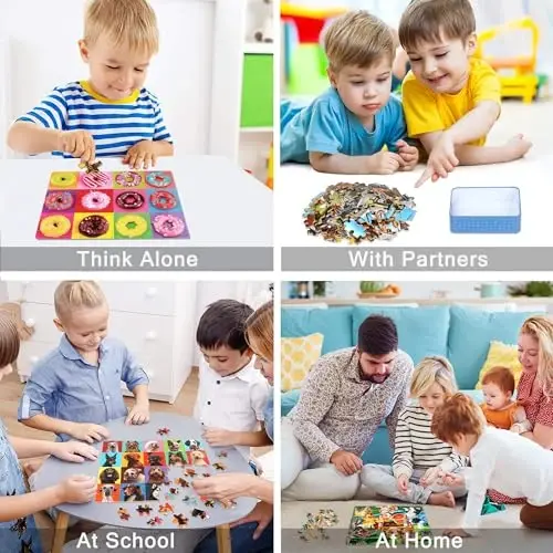 LELEMON Puzzles for Kids Ages 4-6,6 Pack 100 Piece Puzzles for Kids Ages 4-8 in a Metal Box,Educational Jigsaw Puzzles Puzzle Games Puzzle Toys for Girls and Boys - 4