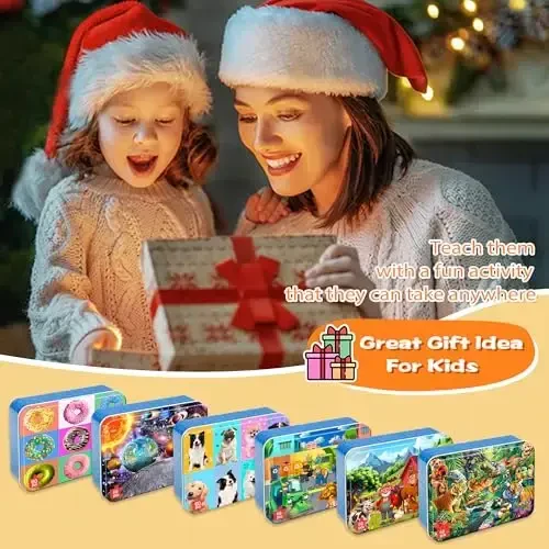 LELEMON Puzzles for Kids Ages 4-6,6 Pack 60 Piece Puzzles for Kids Ages 4-8 in a Metal Box,Educational Jigsaw Puzzles Puzzle Games Puzzle Toys for Girls and Boys - 6