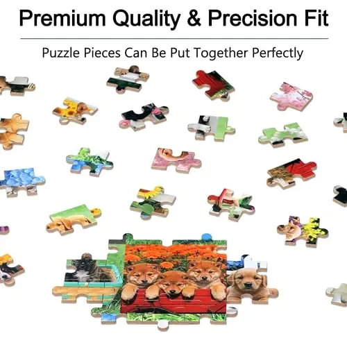 LELEMON Puzzles for Kids Ages 4-6,Cute Dogs 100 Piece Puzzles for Kids Ages 6-8 in a Metal Box,Educational Jigsaw Puzzles,Childrens 100 Piece Puzzle Games Puzzle Toys for Girls and Boys - 5