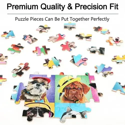 LELEMON Puzzles for Kids Ages 4-6,Dog 60 Piece Puzzles for Kids Ages 4-8,Children Jigsaw Puzzles Kids Puzzles in a Metal Box,Educational Learning Puzzle Toys for Girls and Boys - 5
