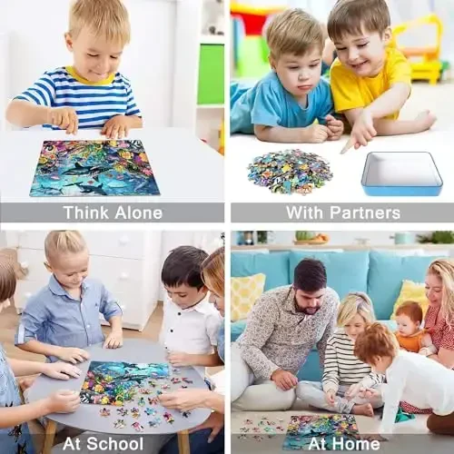 LELEMON Puzzles for Kids Ages 4-6,Underwater World 100 Piece Puzzles for Kids in a Metal Box, Educational Jigsaw Puzzles 100 Piece Puzzle Games Puzzle Toys for Girls and Boys - 4