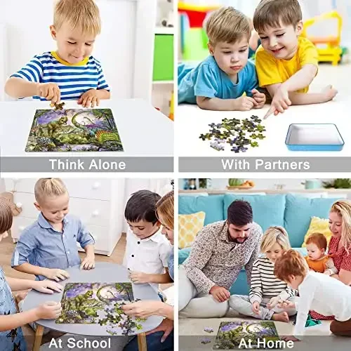 LELEMON Puzzles for Kids Ages 4-8,Dinosaur 100 Piece Puzzles for Kids,Educational Kids Puzzles Jigsaw Puzzles in a Metal Box,Children 100 Piece Puzzle Games Puzzle Toys for Girls and Boys - 5