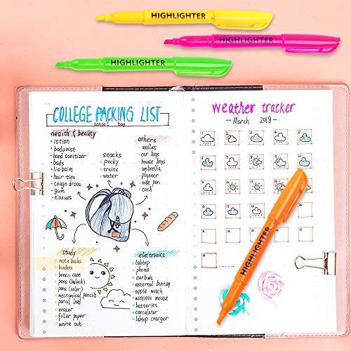 Lelix 30 Pack Highlighters, 10 Bright Colors, Chisel Tip, Quick Drying for Back to School, Office, Home, ideal for Highlighting Underlining - 6