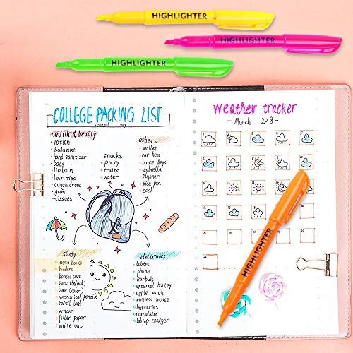 Lelix 30 Pack Highlighters, 10 Bright Colors, Chisel Tip, Quick Drying for Back to School, Office, Home, ideal for Highlighting Underlining - 6