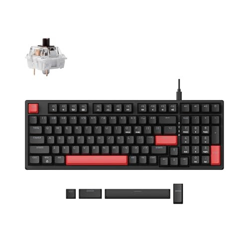 LEMOKEY X5 96% Kablolu Oyun LED Arka Aydınlatmalı QMK/Launcher Mekanik Klavye Windows/Linux için, Özelleştirilebilir Klavye, Çift Enjeksiyonlu Tuş Kapakları, Mekanik Kahverengi Anahtar, Hem Oyun Hem de İş İçin Mükemmel - 1