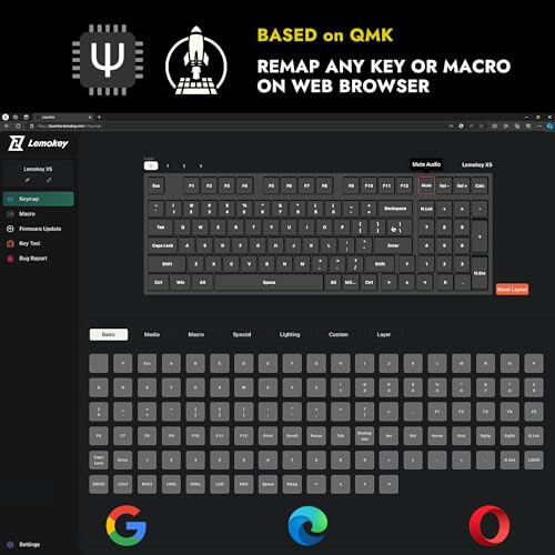 LEMOKEY X5 96% Kablolu Oyun LED Arka Aydınlatmalı QMK/Launcher Mekanik Klavye Windows/Linux için, Özelleştirilebilir Klavye, Çift Enjeksiyonlu Tuş Kapakları, Mekanik Kahverengi Anahtar, Hem Oyun Hem de İş İçin Mükemmel - 5
