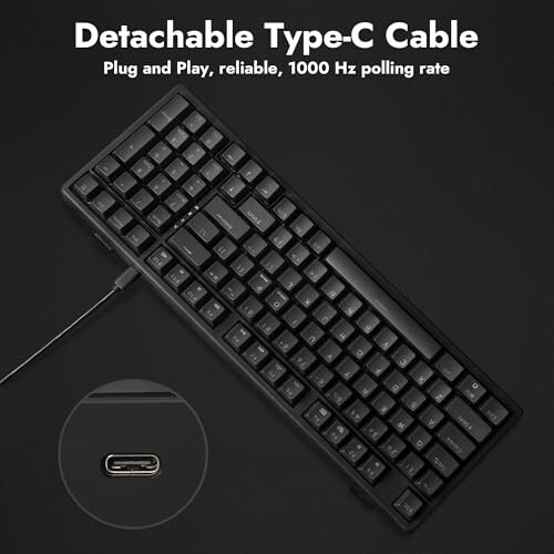 LEMOKEY X5 96% Kablolu Oyun LED Arka Aydınlatmalı QMK/Launcher Mekanik Klavye Windows/Linux için, Özelleştirilebilir Klavye, Çift Enjeksiyonlu Tuş Kapakları, Mekanik Kahverengi Anahtar, Hem Oyun Hem de İş İçin Mükemmel - 6